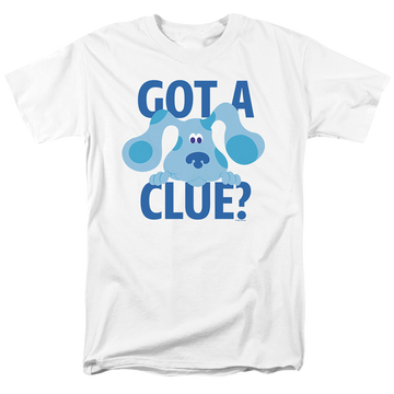 White men's regular fit t-shirt with Blue's Clues Get A Clue graphic