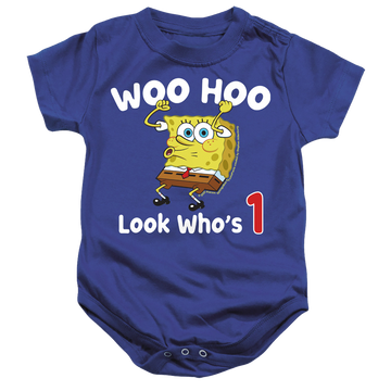 Royal baby bodysuit with SpongeBob SquarePants Woo Hoo Birthday graphic