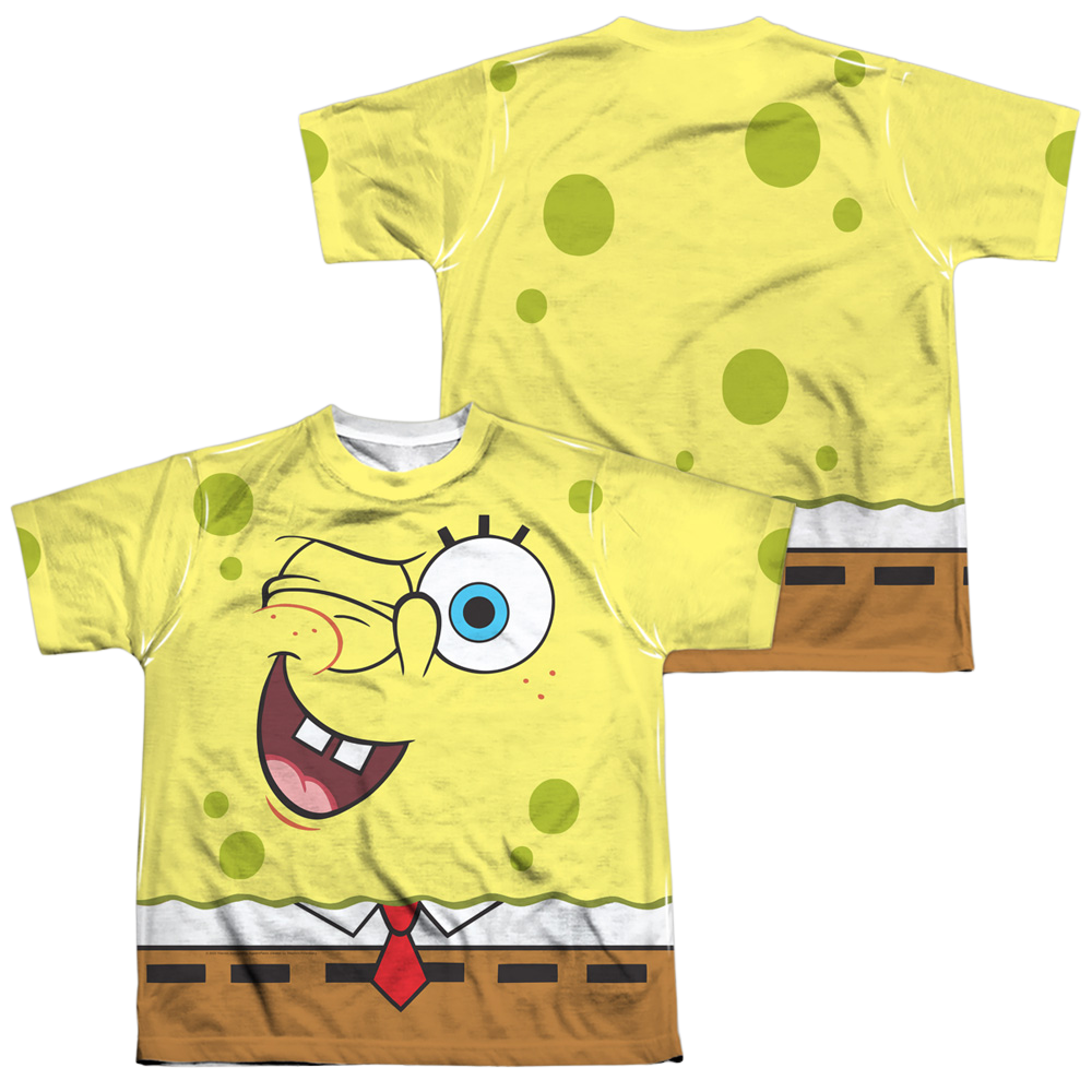 SpongeBob SquarePants Wink Face - Youth All-Over Print T-Shirt Youth All-Over Print T-Shirt (Ages 8-12) SpongeBob SquarePants   