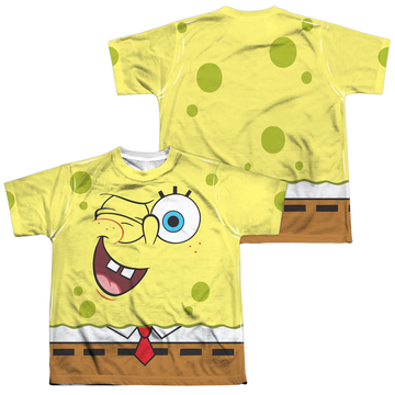 SpongeBob SquarePants Wink Face youth all-over print t-shirt for ages 8 to 12