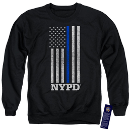 New York City Thin Blue Line Men's Crewneck Sweatshirt Men's Crewneck Sweatshirt New York City   