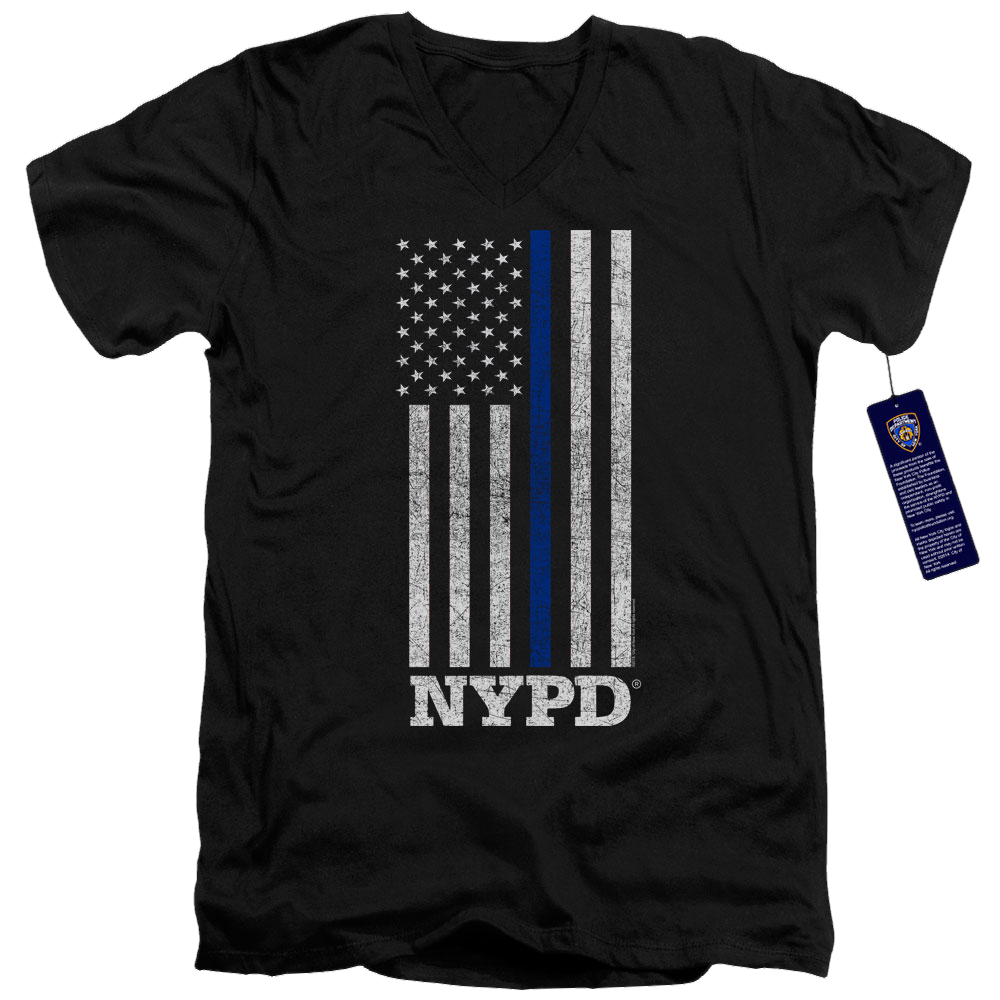 New York City Thin Blue Line Men's V-Neck T-Shirt Men's V-Neck T-Shirt New York City   
