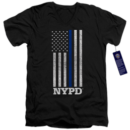 New York City Thin Blue Line Men's V-Neck T-Shirt Men's V-Neck T-Shirt New York City   