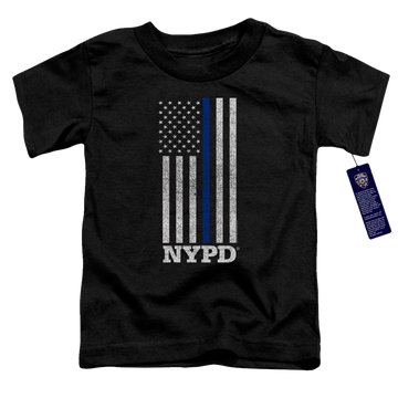 Black toddler t-shirt with New York City Thin Blue Line graphic