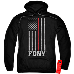 NYC Thin Red Line - Pullover Hoodie Pullover Hoodie New York City   