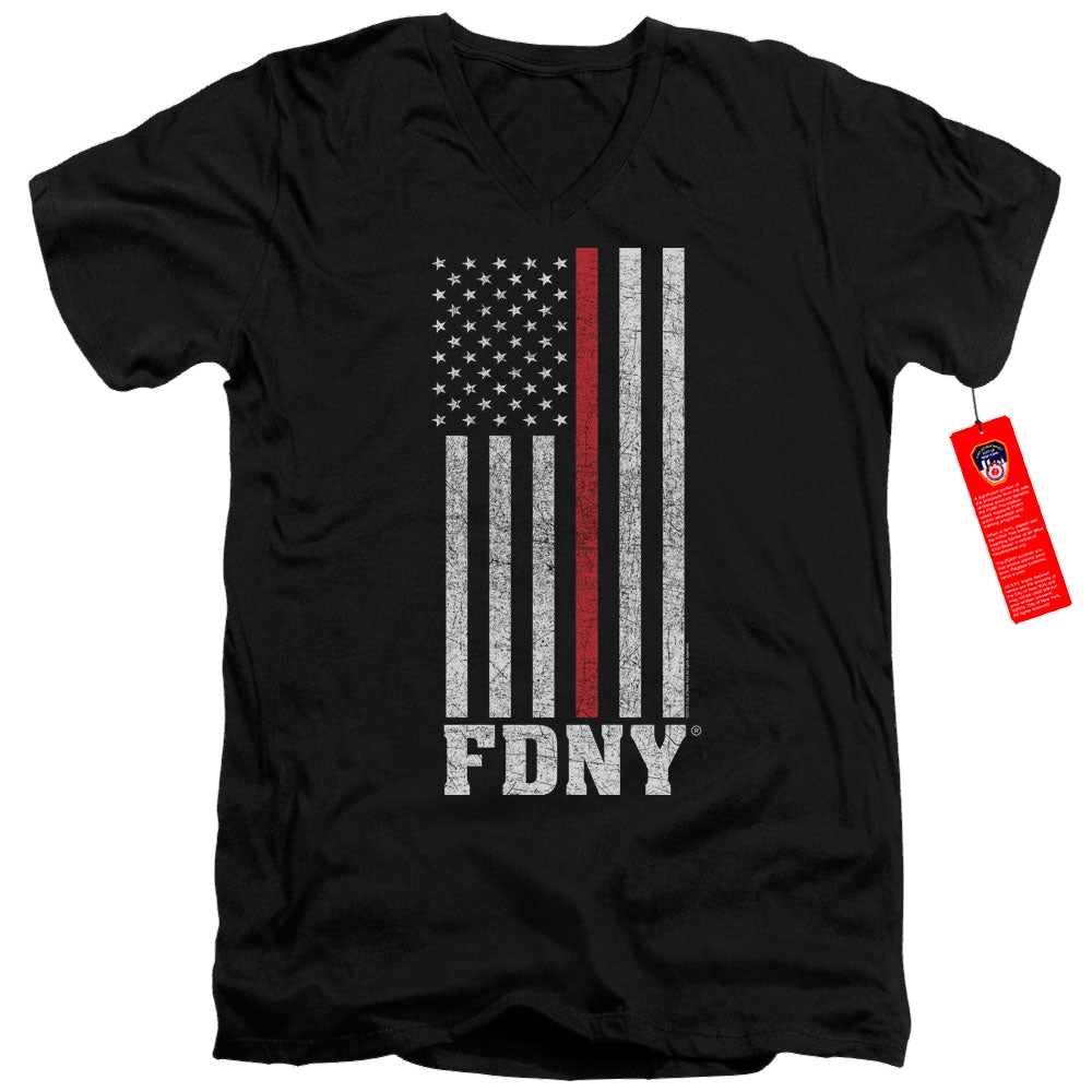 NYC Thin Red Line - Men's V-Neck T-Shirt Men's V-Neck T-Shirt New York City   