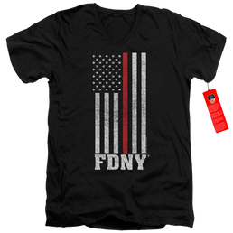 NYC Thin Red Line - Men's V-Neck T-Shirt Men's V-Neck T-Shirt New York City   