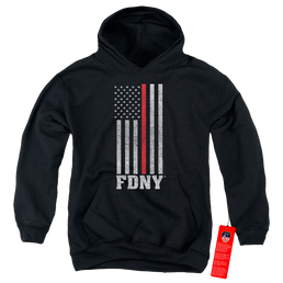 NYC Thin Red Line - Youth Hoodie Youth Hoodie (Ages 8-12) New York City   
