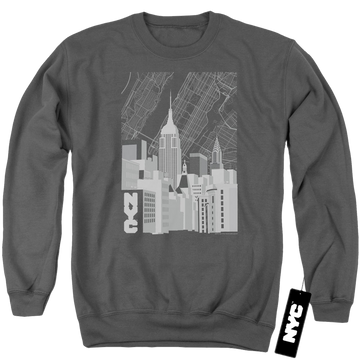 New York City Manhattan Monochrome Men's Crewneck Sweatshirt Men's Crewneck Sweatshirt New York City   
