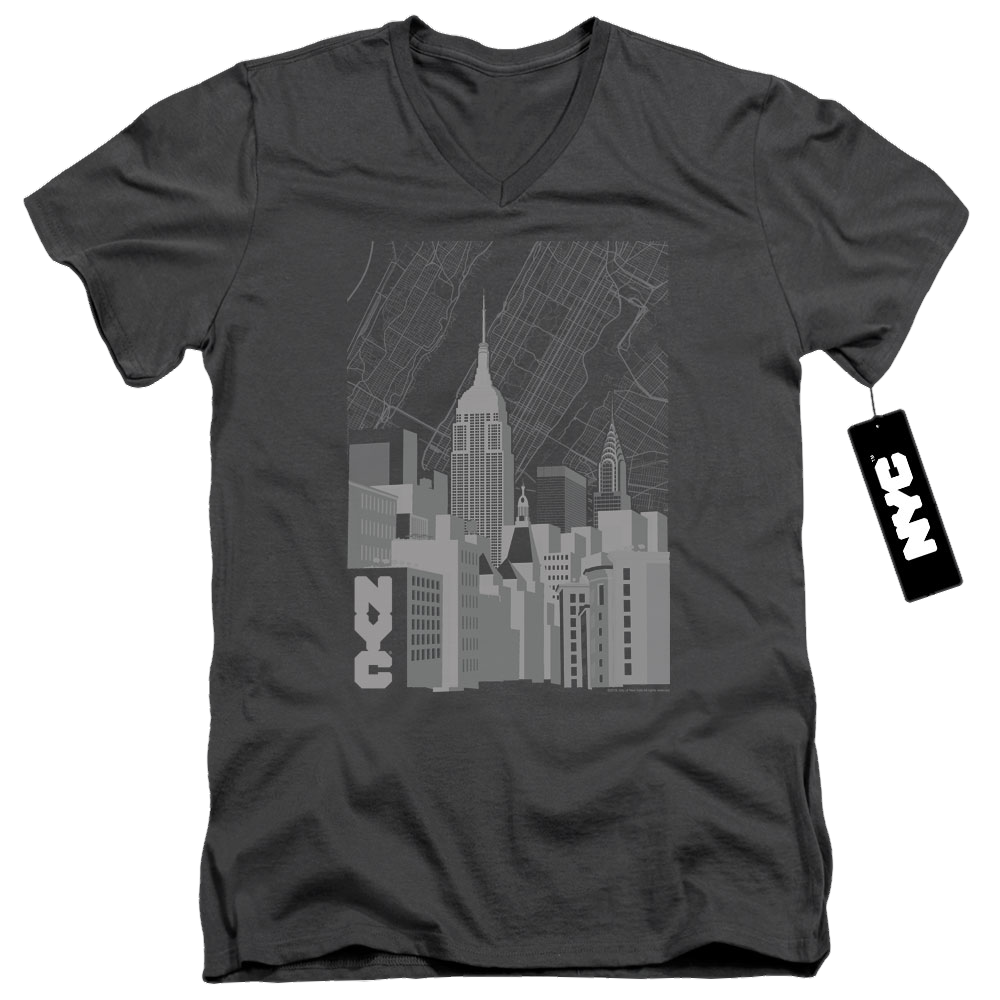 New York City Manhattan Monochrome Men's V-Neck T-Shirt Men's V-Neck T-Shirt New York City   