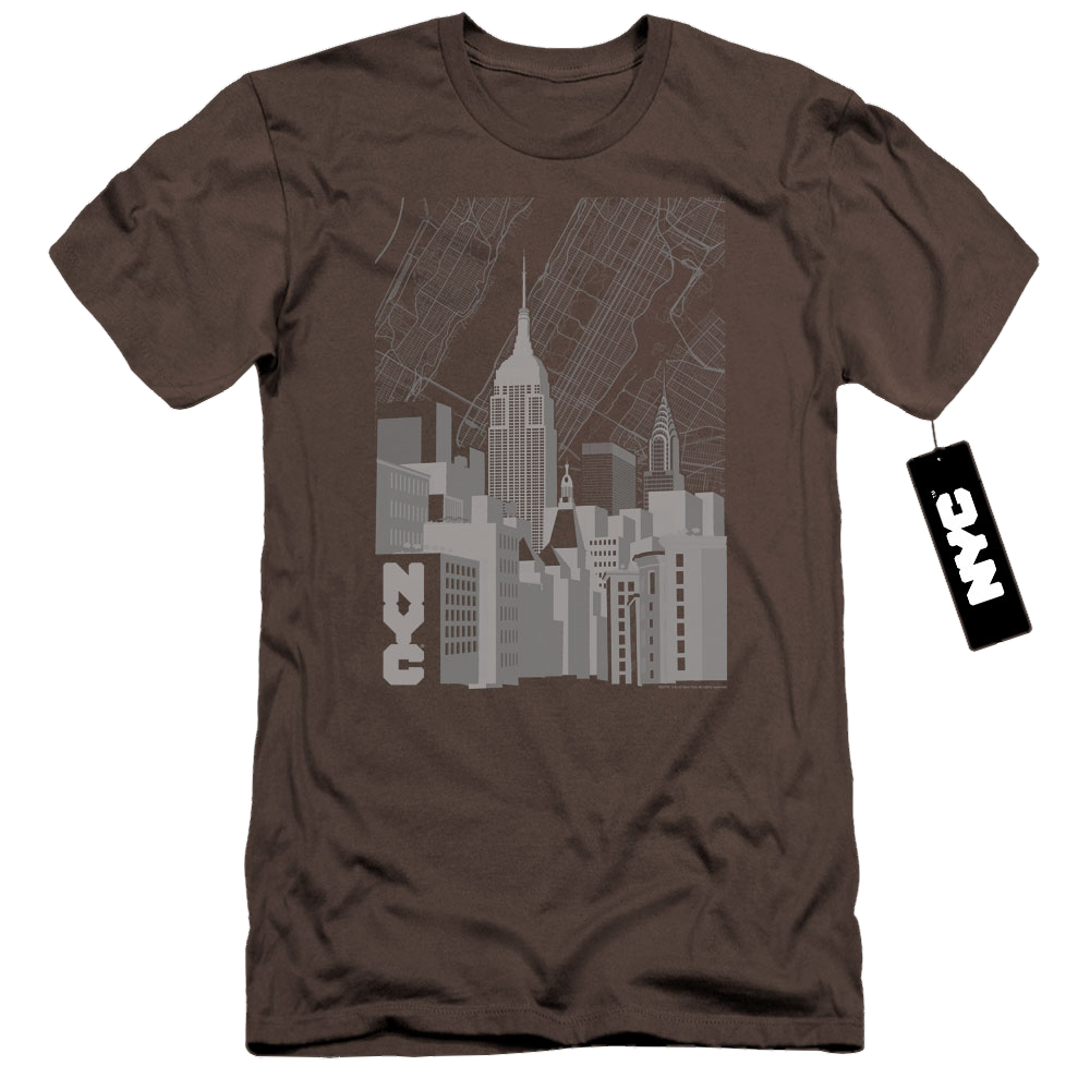 New York City Manhattan Monochrome Men's Premium Slim Fit T-Shirt Men's Premium Slim Fit T-Shirt New York City   