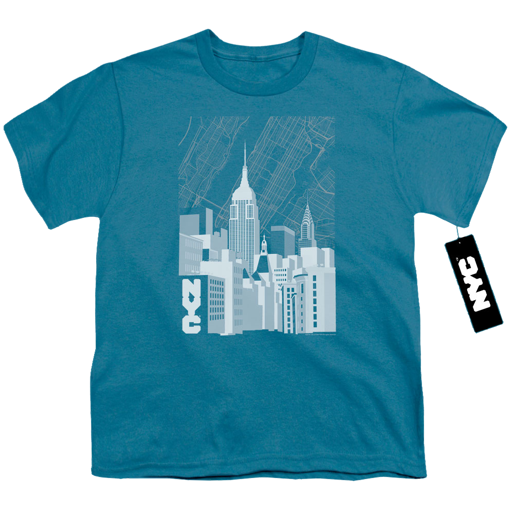 Nyc Manhattan Monochrome - Youth T-Shirt Youth T-Shirt (Ages 8-12) New York City   
