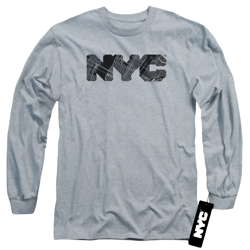 NYC Nyc Map Fill - Men's Long Sleeve T-Shirt Men's Long Sleeve T-Shirt New York City   