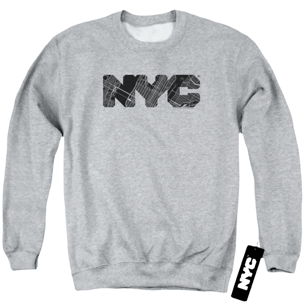 NYC Nyc Map Fill - Men's Crewneck Sweatshirt Men's Crewneck Sweatshirt New York City   