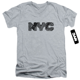 New York City Nyc Map Fill Men's V-Neck T-Shirt Men's V-Neck T-Shirt New York City   
