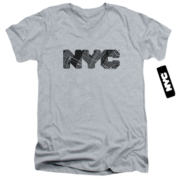 New York City Nyc Map Fill Men's V-Neck T-Shirt Men's V-Neck T-Shirt New York City   