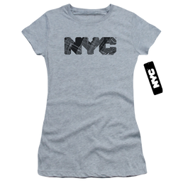 Nyc Nyc Map Fill - Juniors T-Shirt Juniors T-Shirt New York City   