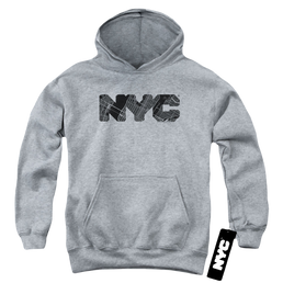New York City Nyc Map Fill Youth Hoodie (Ages 8-12) Youth Hoodie (Ages 8-12) New York City   