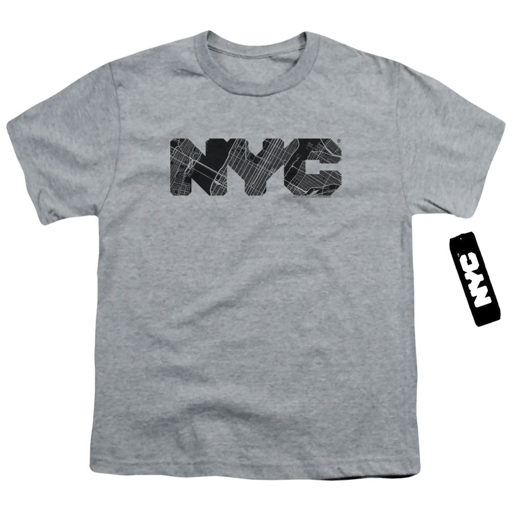 NYC Nyc Map Fill - Youth T-Shirt Youth T-Shirt (Ages 8-12) New York City   