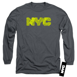 New York City Nyc Map Fill Men's Long Sleeve T-Shirt Men's Long Sleeve T-Shirt New York City   