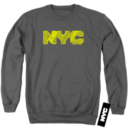 New York City Nyc Map Fill Men's Crewneck Sweatshirt Men's Crewneck Sweatshirt New York City   