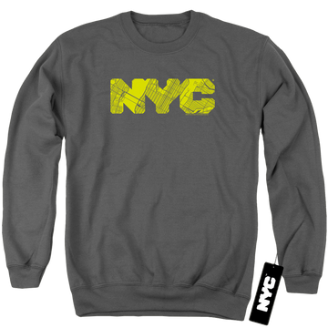 New York City Nyc Map Fill Men's Crewneck Sweatshirt Men's Crewneck Sweatshirt New York City   