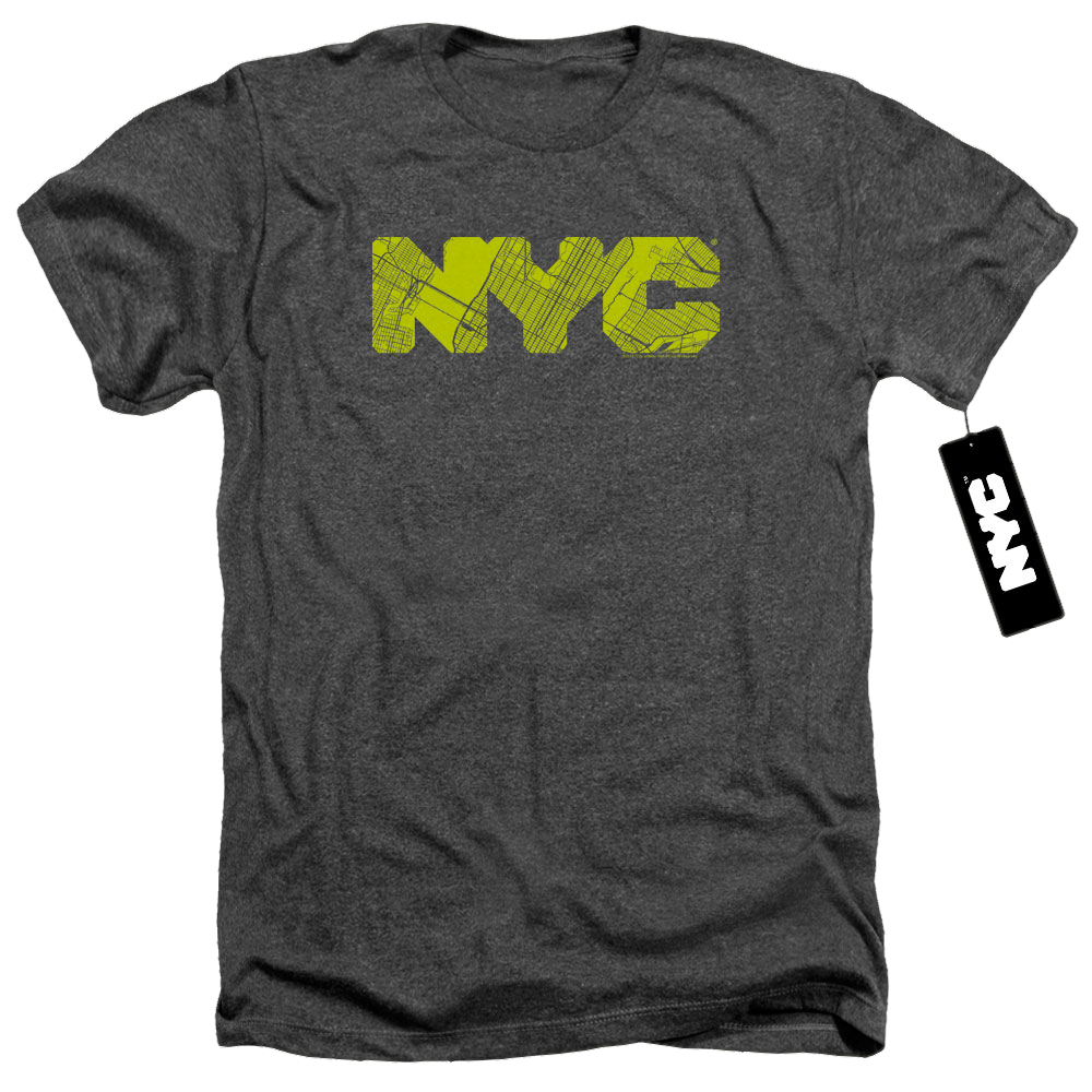 NYC Nyc Map Fill - Men's Heather T-Shirt Men's Heather T-Shirt New York City   