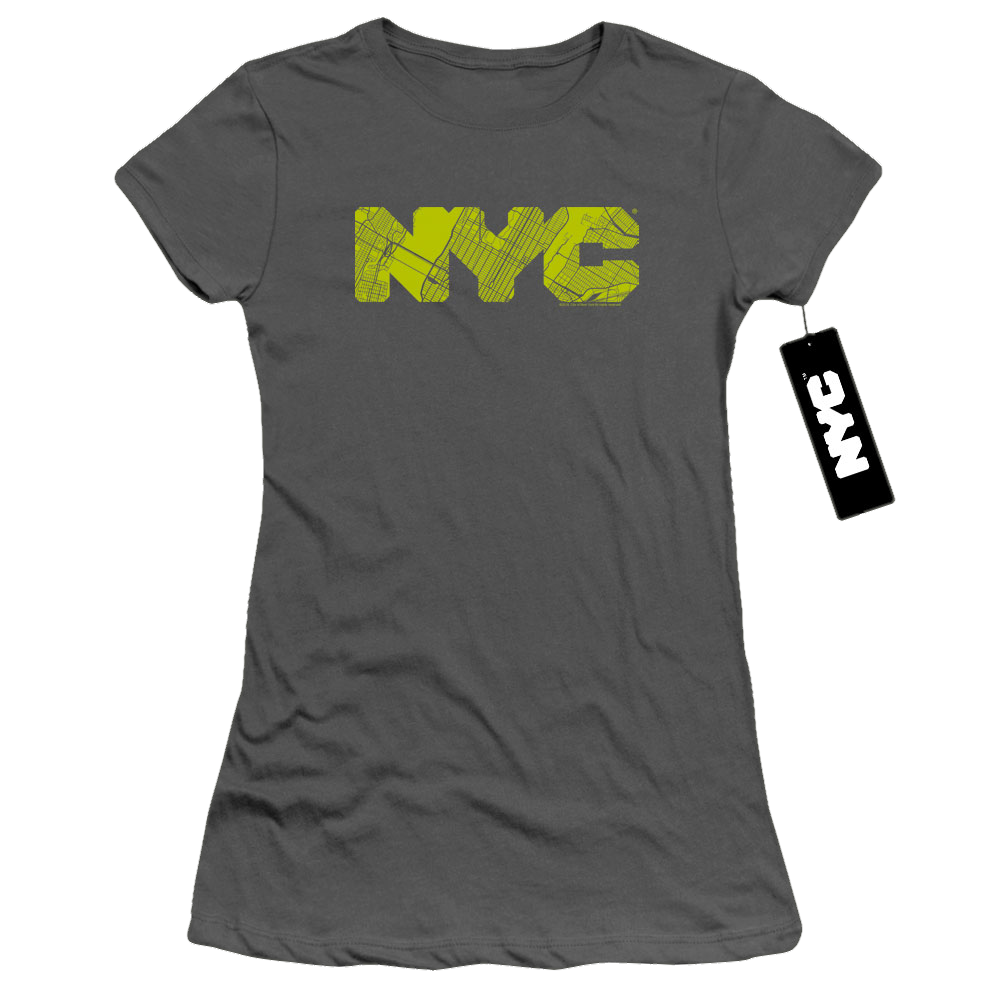 Nyc Nyc Map Fill - Juniors T-Shirt Juniors T-Shirt New York City   