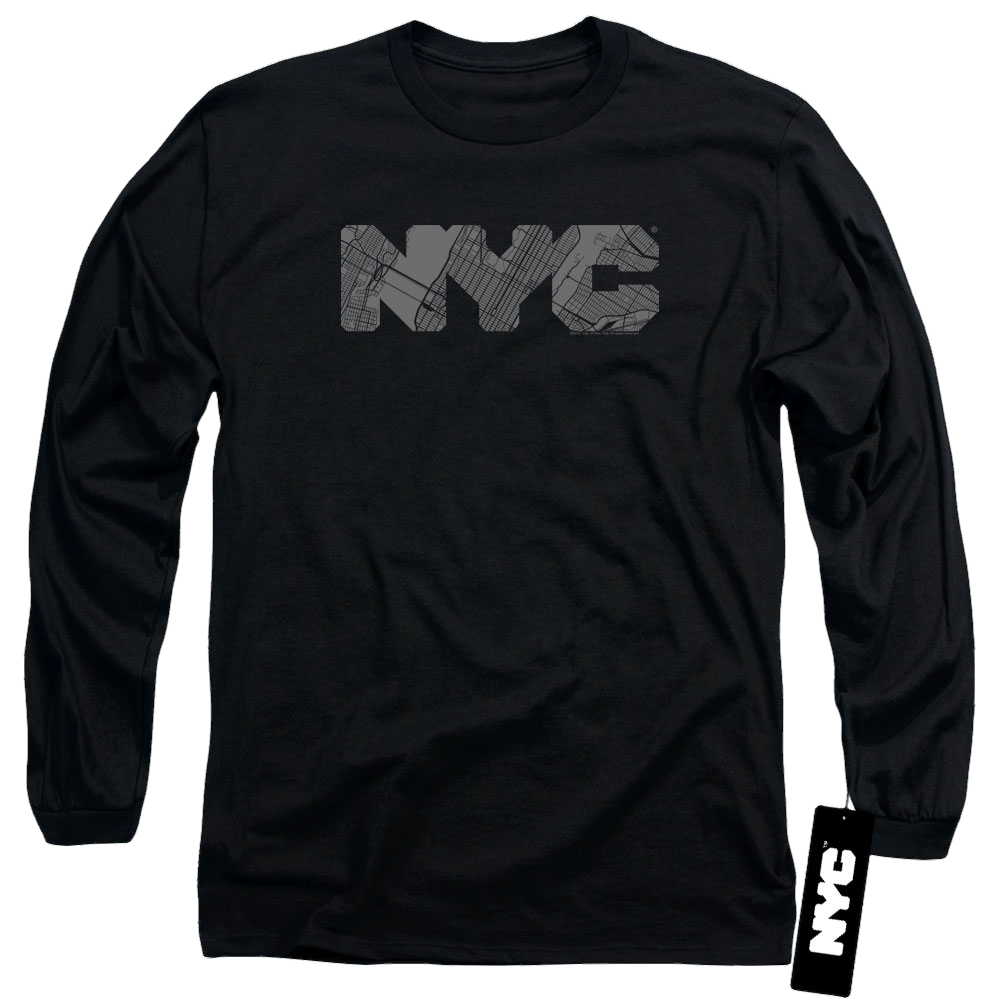 NYC Nyc Map Fill - Men's Long Sleeve T-Shirt Men's Long Sleeve T-Shirt New York City   