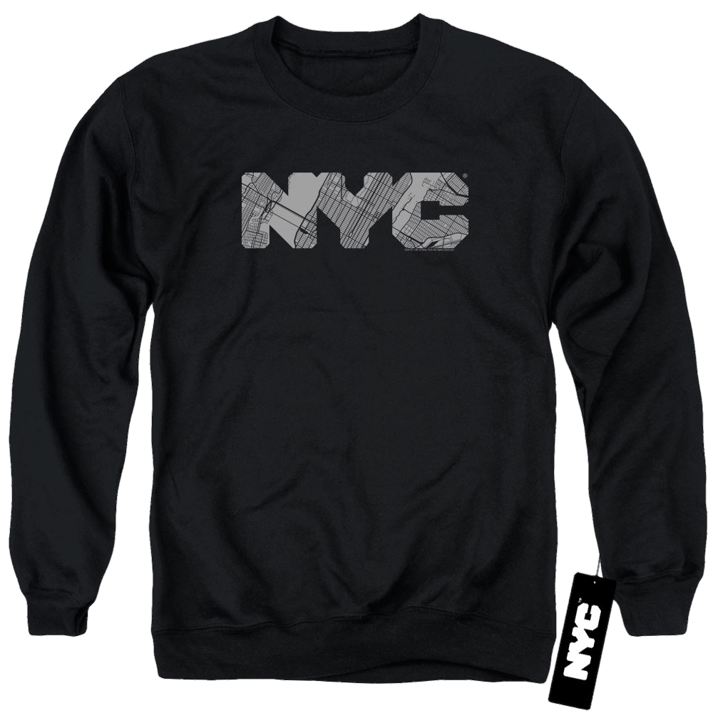NYC Nyc Map Fill - Men's Crewneck Sweatshirt Men's Crewneck Sweatshirt New York City   