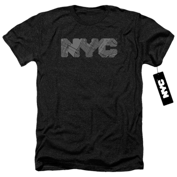 New York City Nyc Map Fill Men's Heather T-Shirt Men's Heather T-Shirt New York City   