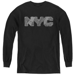 Nyc Nyc Map Fill - Youth Long Sleeve T-Shirt Youth Long Sleeve T-Shirt New York City   