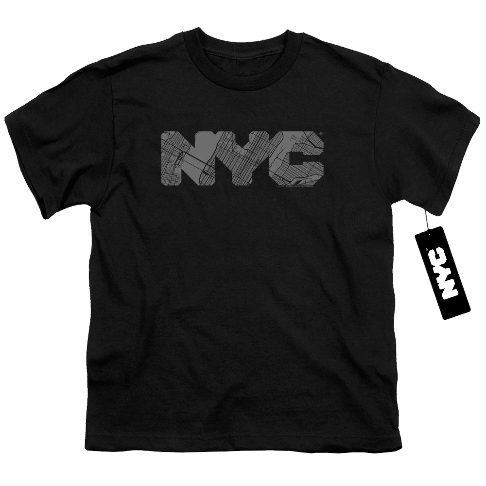 New York City Nyc Map Fill Youth T-Shirt (Ages 8-12) Youth T-Shirt (Ages 8-12) New York City   