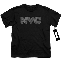 New York City Nyc Map Fill Youth T-Shirt (Ages 8-12) Youth T-Shirt (Ages 8-12) New York City   
