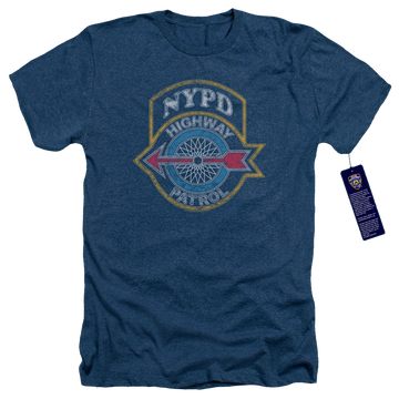 Navy men's heather t-shirt with New York City Highway Patrol graphic
