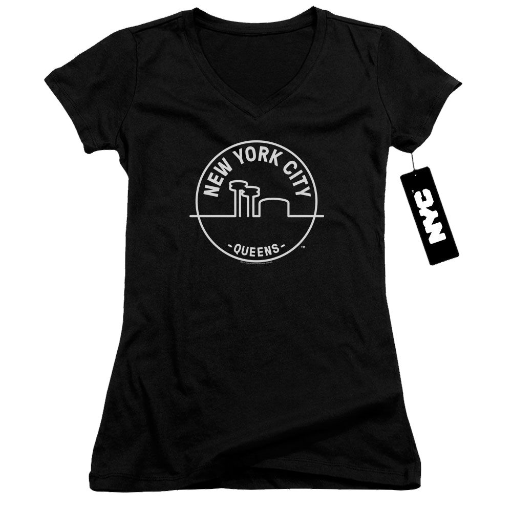 New York City See Nyc Queens Juniors V-Neck T-Shirt Juniors V-Neck T-Shirt New York City   