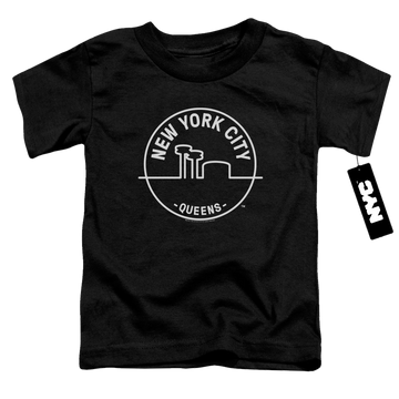 Black toddler t-shirt with New York City See Nyc Queens graphic