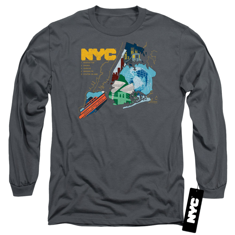 New York City Five Boroughs Men's Long Sleeve T-Shirt Men's Long Sleeve T-Shirt New York City   
