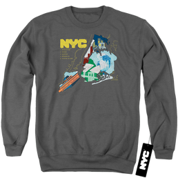 New York City Five Boroughs Men's Crewneck Sweatshirt Men's Crewneck Sweatshirt New York City   