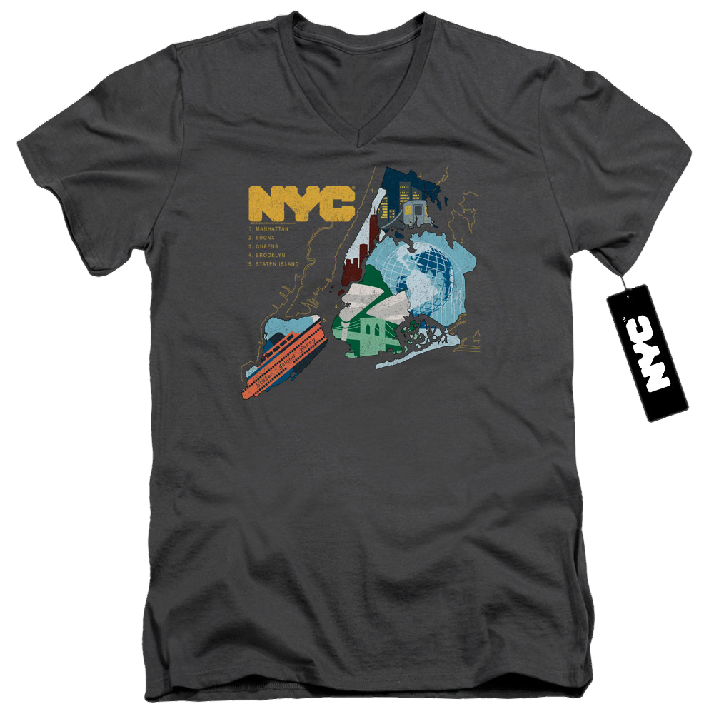 New York City Five Boroughs Men's V-Neck T-Shirt Men's V-Neck T-Shirt New York City   