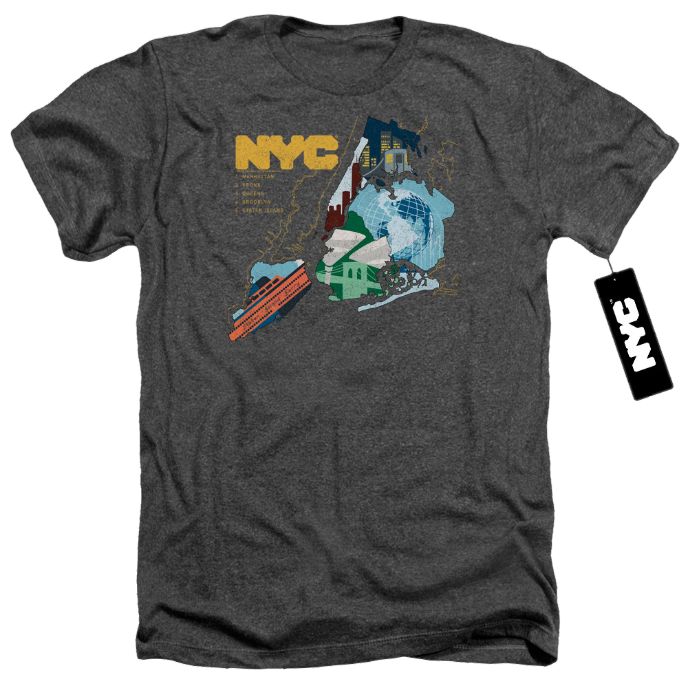 New York City Five Boroughs Men's Heather T-Shirt Men's Heather T-Shirt New York City   