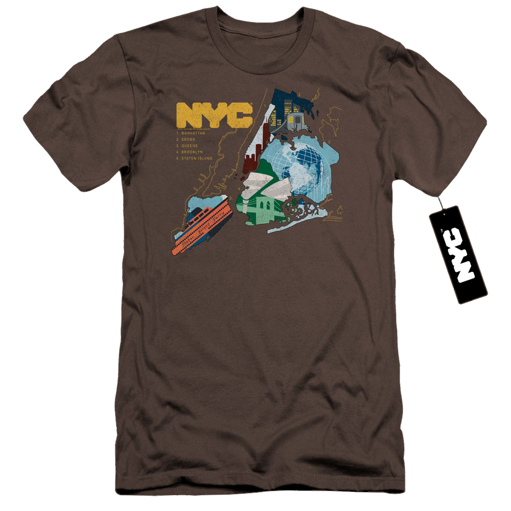 New York City Five Boroughs Men's Premium Slim Fit T-Shirt Men's Premium Slim Fit T-Shirt New York City   