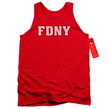 Red men's tank with New York City NYC Fdny graphic
