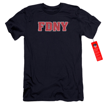 Navy men's premium slim fit t-shirt with New York City NYC Fdny graphic