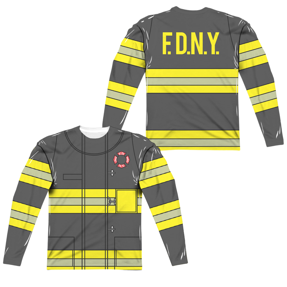NYC Firefighter Uniform (Front/Back Print) - Men's All-Over Print Long Sleeve Men's All-Over Print Long Sleeve New York City   