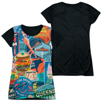 New York City Eating Nyc juniors black back t-shirt