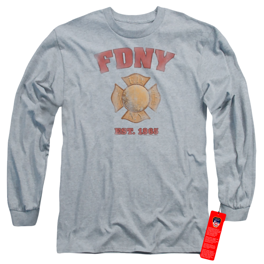 New York City Fdny Vintage Badge Men's Long Sleeve T-Shirt Men's Long Sleeve T-Shirt New York City   