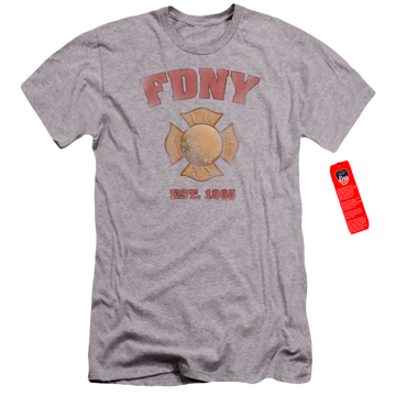 New York City Fdny Vintage Badge Men's Premium Slim Fit T-Shirt Men's Premium Slim Fit T-Shirt New York City   