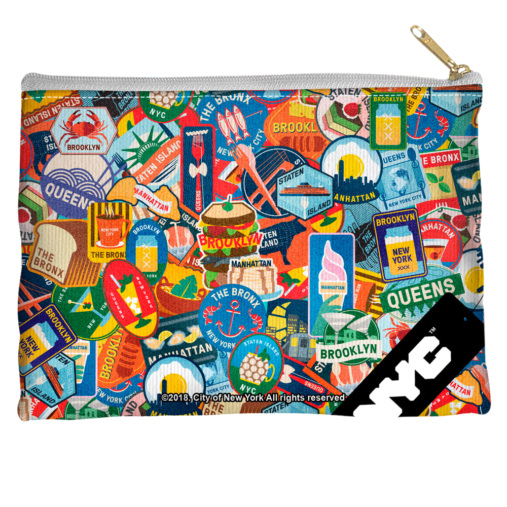 Nyc Eating Nyc - Straight Bottom Accessory Pouch Straight Bottom Accessory Pouches New York City   