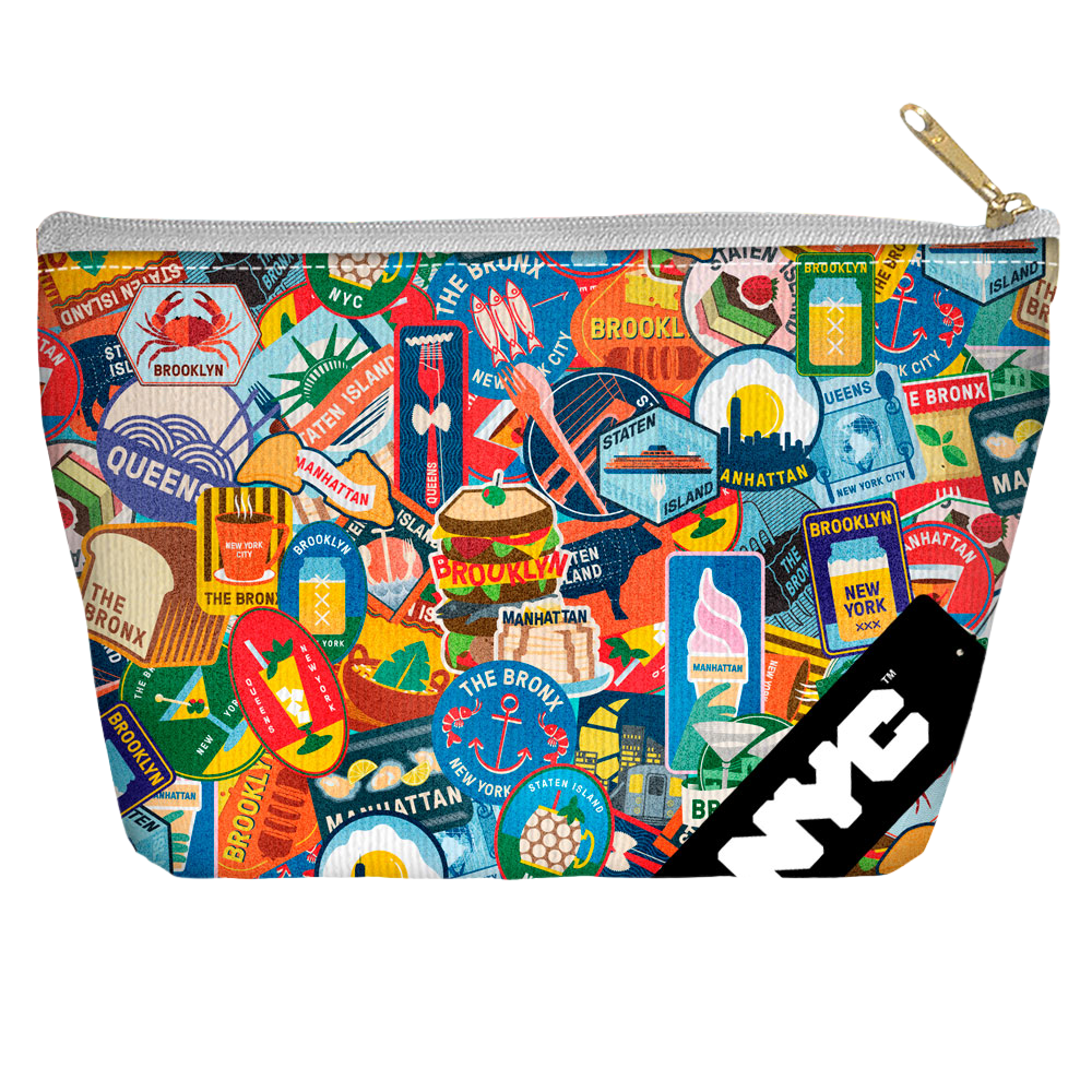 Nyc Eating Nyc - Straight Bottom Accessory Pouch T Bottom Accessory Pouches New York City   
